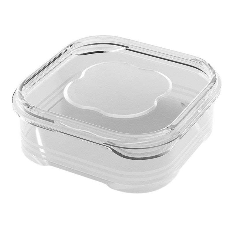 Caserola Alimentara pentru Frigider, Cutie Depozitare Alimente cu Inchidere Etansa, Forma Dreptunghiulara, Plastic Transparent, 350 ml, 12 x 12 x 4.5 cm