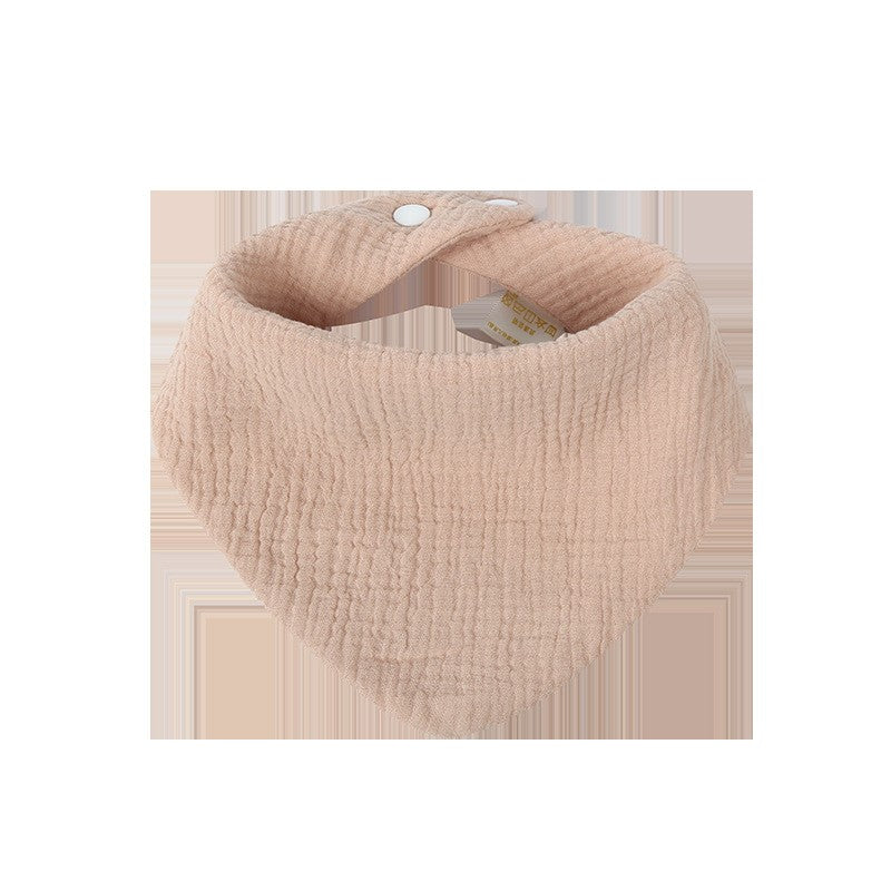 Baveta Triunghiulara pentru Copii, Esarfa Bumbac 100% Rezistenta la Apa, Inchidere cu Capse Reglabile, 33x32 cm, 0-12 Luni, Crem