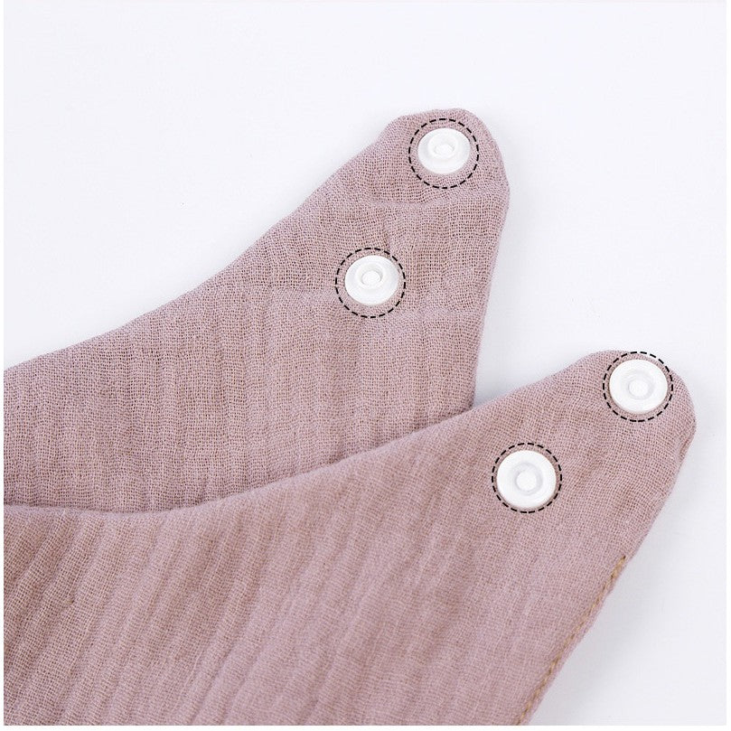 Baveta Triunghiulara pentru Copii, Esarfa Bumbac 100% Rezistenta la Apa, Inchidere cu Capse Reglabile, 33x32 cm, 0-12 Luni, Crem
