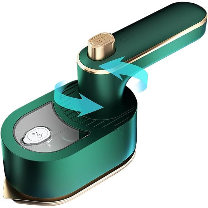 Mini Fier de Calcat Portabil si Pliabil, Calcare Verticala si Orizontala cu Abur, Talpa Titan Ceramic, Incalzire Rapida, Rezervor 50 ml, 40W, Verde