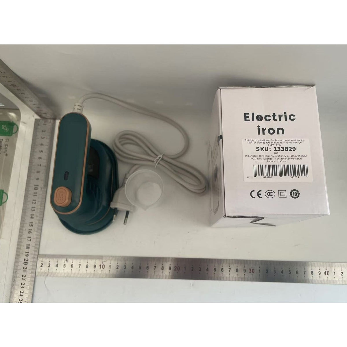 Mini Fier de Calcat Portabil si Pliabil, Calcare Verticala si Orizontala cu Abur, Talpa Titan Ceramic, Incalzire Rapida, Rezervor 50 ml, 40W, Verde