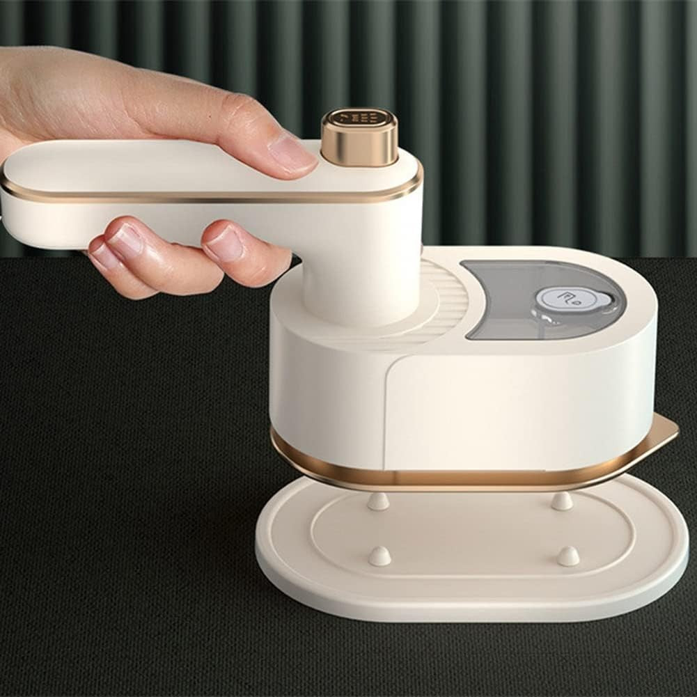 Mini Fier de Calcat Portabil cu Abur, Pliabil pentru Calatorii, Talpa Ceramica din Titan, Incalzire Rapida 30s, Rezervor 50 ml, 40W, Alb