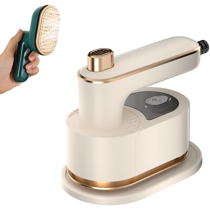 Mini Fier de Calcat Portabil cu Abur, Pliabil pentru Calatorii, Talpa Ceramica din Titan, Incalzire Rapida 30s, Rezervor 50 ml, 40W, Alb