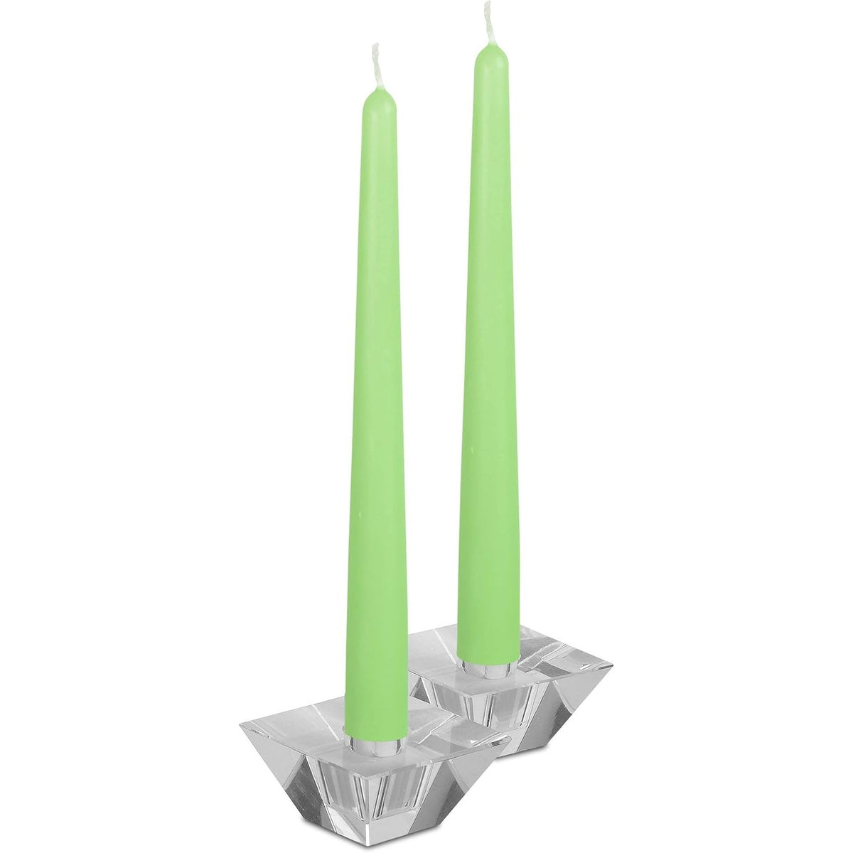 Set Lumânări Pentru Masă, Lumânări Conice Fără Fum și Fără Miros, Ardere Curată, Parafină, 2.2 x 25 cm, Verde, 4 Bucăți