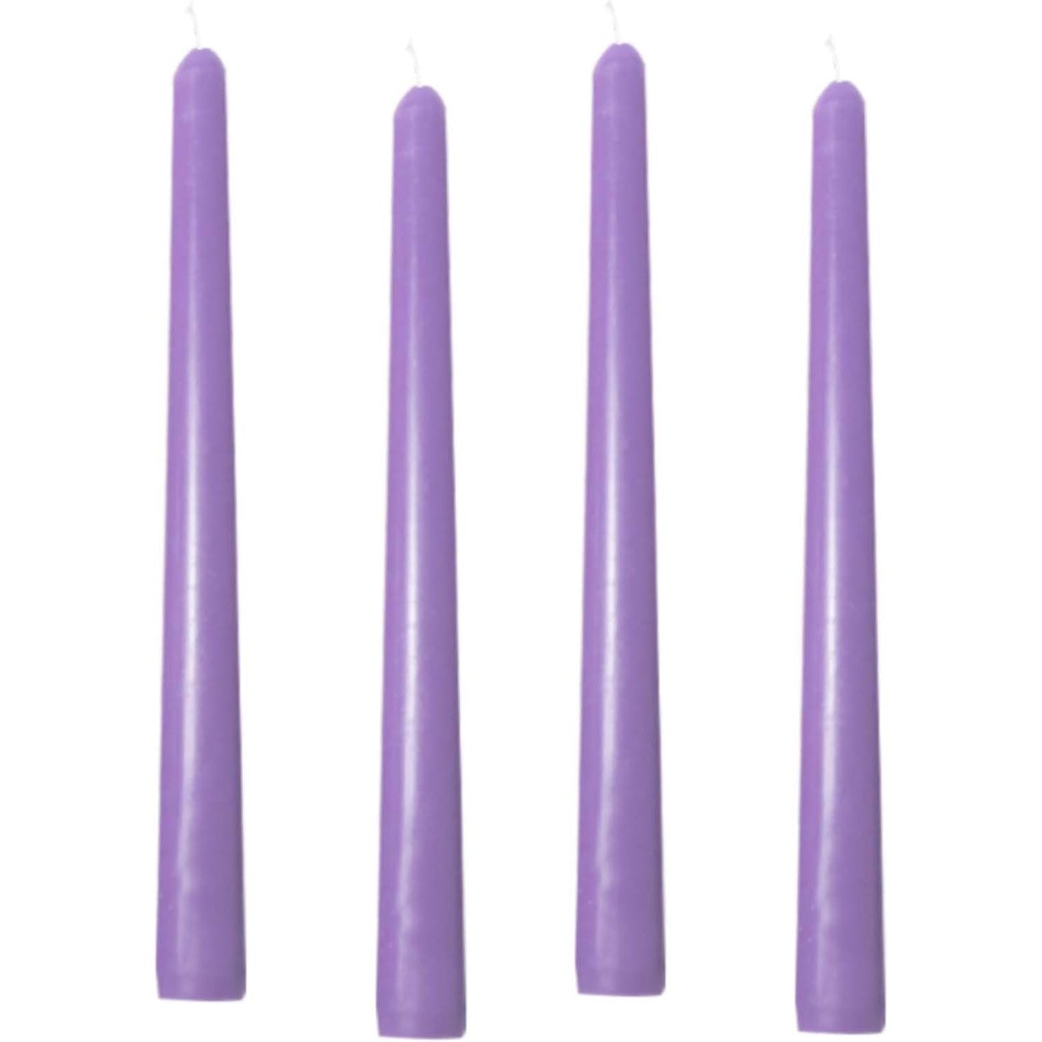 Set 4 Lumanari pentru Masa, Model Cilindric Antifum si Fara Miros, Parafina, 2.2 x 25 cm, Mov