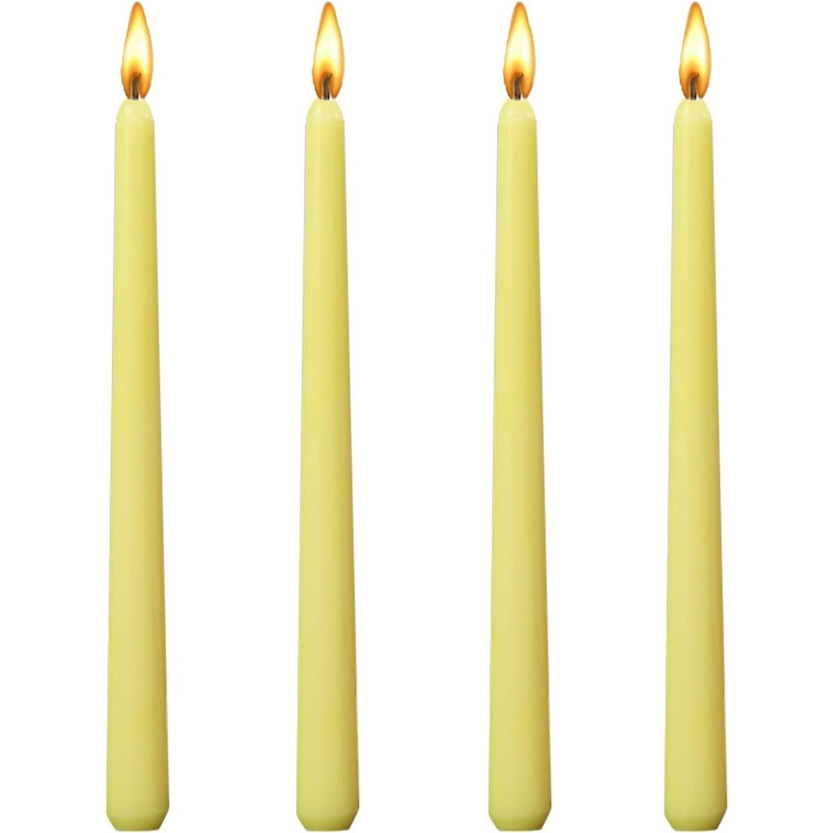 Set 4 Lumânari pentru Masă, Ardere Curată Fără Miros sau Fum, Parafină, 2.2 x 25 cm, Galben