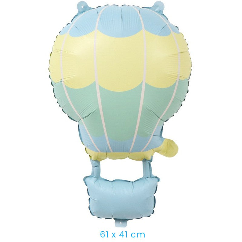Balon din Folie Metalizata, Model Balon cu Aer Cald, Figurina Decorativa pentru Party, Umflare Aer sau Heliu, include Pai, Multicolor, 61 x 41 cm