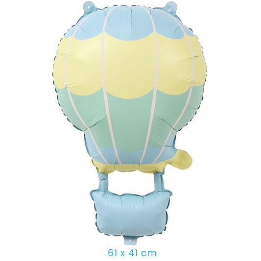 Balon din Folie Metalizata, Model Balon cu Aer Cald, Figurina Decorativa pentru Party, Umflare Aer sau Heliu, include Pai, Multicolor, 61 x 41 cm
