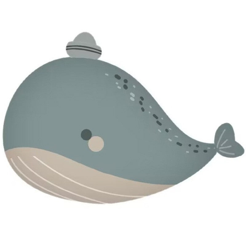 Balon din Folie Metalizata, Figurina Animata Balena 3D, Decoratiuni Petrecere Copii, Umflare Aer sau Heliu, include Pai, 70 x 49 cm, Albastru