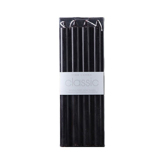 Set 4 Lumanari pentru Masa, Fara Miros si Fum, Ardere Curata Fara Picurare, Design Cilindric, Din Parafina, 2.2 x 25 cm, Negru