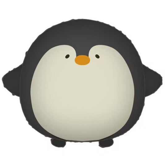 Balon din Folie Metalizata, Figurina Animata Pinguin 3D, Decoratiune Petrecere Tematica, Umflare Aer sau Heliu, include Pai, 54 x 48 cm, Negru