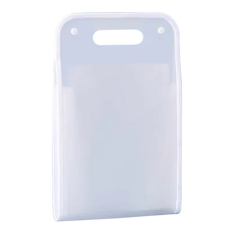 Suport Vertical pentru Hartii A4, Organizator Documente Portabil cu Maner, Polipropilena Rezistenta, 37x24.3 cm, Alb