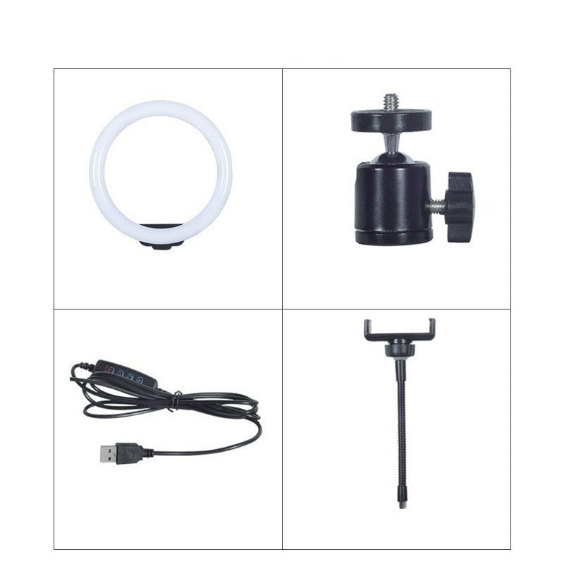 Lampa Circulara RingLight, Iluminare LED Profesionala pentru Machiaj si Vlog, 120 LED-uri, 3 Moduri Lumina, Intensitate Reglabila, Alimentare USB, Rotire 360 Grade, ABS, 26 cm, Negru