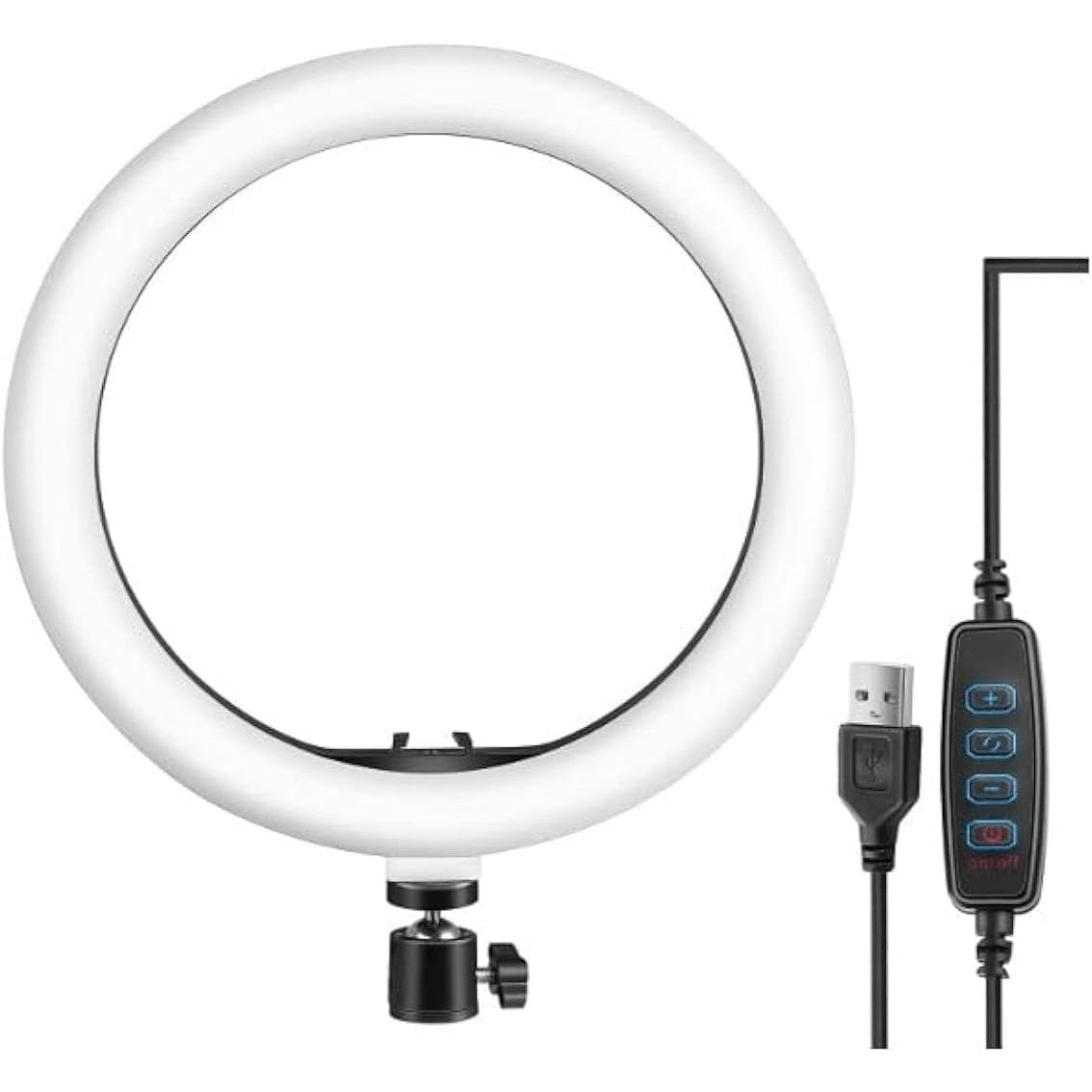 Lampa Circulara RingLight, Iluminare LED Profesionala pentru Machiaj si Vlog, 120 LED-uri, 3 Moduri Lumina, Intensitate Reglabila, Alimentare USB, Rotire 360 Grade, ABS, 26 cm, Negru