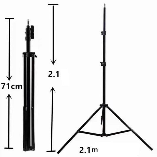 Trepied Universal Extensibil, Stativ Foto Video si Lumini LED, Constructie Metalica, Inaltime Maxima 210 cm, Negru