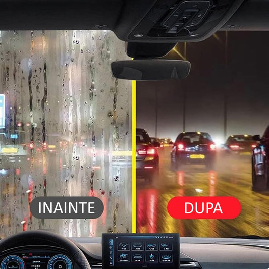 Perie Multifuncțională Auto pentru Curățare Parbriz și Oglinzi, Efect Anti-Aburire și Îndepărtare Peliculă Ulei, Aplicator Ergonomic, Plastic, Roșu