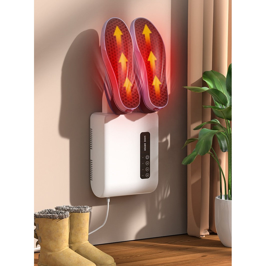 Uscator de Pantofi Electric, Functie Dezinfectare UV si Dezodorizare cu Ozon, Montaj pe Perete fara Perforare, Timer 3 Trepte, Silentios, PVC, Verde