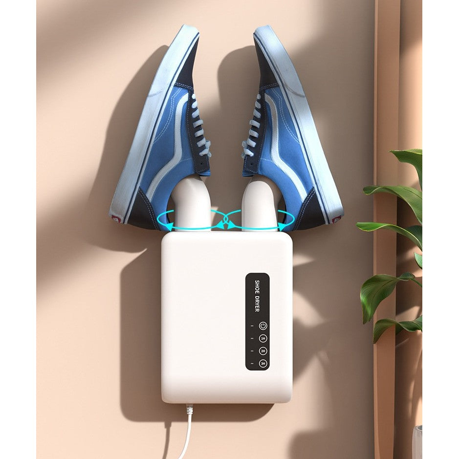 Uscator de Pantofi Electric, Functie Dezinfectare UV si Dezodorizare cu Ozon, Montaj pe Perete fara Perforare, Timer 3 Trepte, Silentios, PVC, Verde