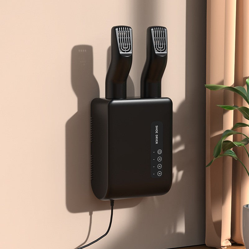 Uscator de Pantofi Electric cu Dezinfectie UV si Ozon, Functie Dezodorizare si Uscare cu Aer Cald, Montaj pe Perete Fara Perforare, Timer 3 Trepte, Silentios 41 dB, PVC, Verde