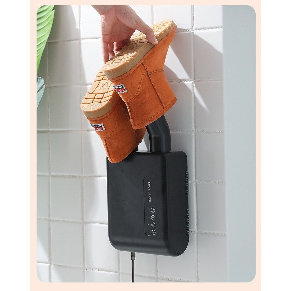 Uscator de Pantofi Electric cu Dezinfectie UV si Ozon, Functie Dezodorizare si Uscare cu Aer Cald, Montaj pe Perete Fara Perforare, Timer 3 Trepte, Silentios 41 dB, PVC, Verde
