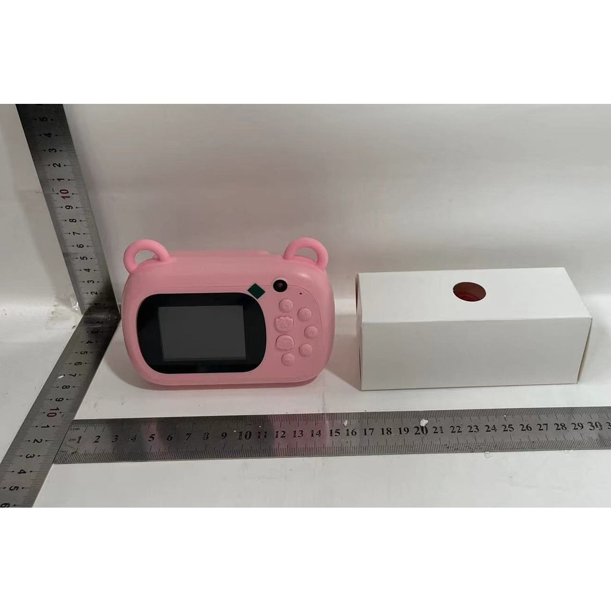 Camera Instantanee pentru Copii, Aparat Foto Selfie cu Imprimare Termica Alb-Negru, Video Full HD 1080P, Ecran 2.4 Inch, Bluetooth, Slot Card TF, ABS si Silicon, Design Iepure, Roz