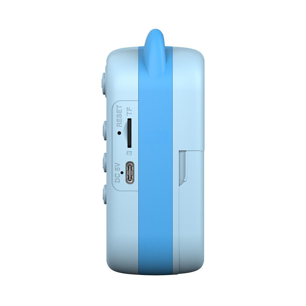 Camera Instantanee Copii cu Imprimare Termica, Aparat Foto Dual 24MP, Video 720P, Ecran HD 2.4 Inch, Bluetooth, Include 10 Role Hartie si Markere, Model Kitty, Albastru