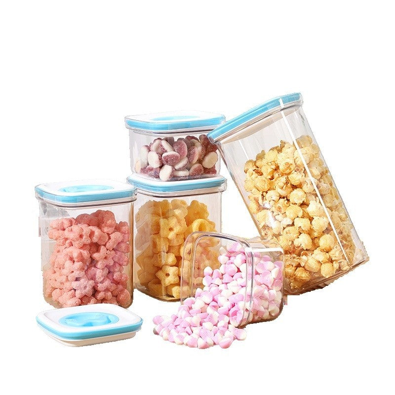 Set 5 Cutii de Depozitare pentru Bucatarie, Recipiente Alimentare Ermetice cu Capac si Garnitura Silicon, Stivuibile, Transparent, Set 2x600ml, 2x1.3L, 1x2L