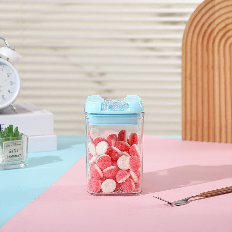 Set 6 Cutii Depozitare Alimente, Recipiente Ermetice Stivuibile, Organizator Bucatarie Transparent, Plastic PP si PET, Capac Albastru, 2x500ml, 2x800ml, 2x1200ml