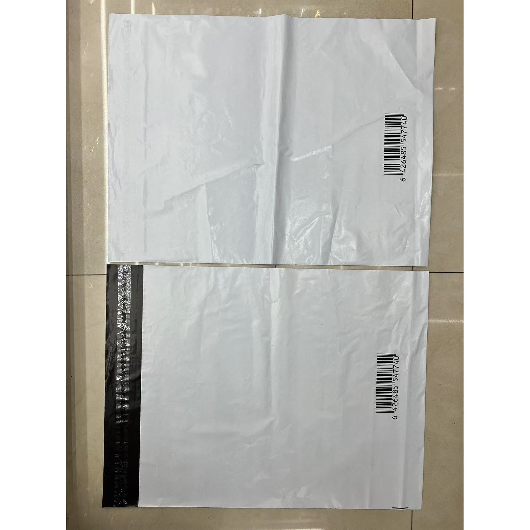 Plicuri Curierat Autoadezive, Polietilena Rezistenta 60 Microni, Fara Logo, 350 x 400 + 50 mm, Set 100 Bucati, Negru/Gri