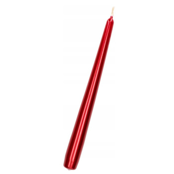 Lumânare Decorativă pentru Masă, Design Clasic Stil Sfeșnic, Fără Fum, Ardere 7.5 Ore, Parafină Solidă, 2.2 x 25 cm, Roșu