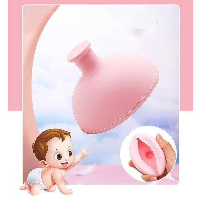 Dispozitiv Terapeutic Sputa, Cupa pentru Terapie Toracica si Stimularea Eructatiei, Silicon Moale Alimentar, 7.5 x 6 cm, Roz