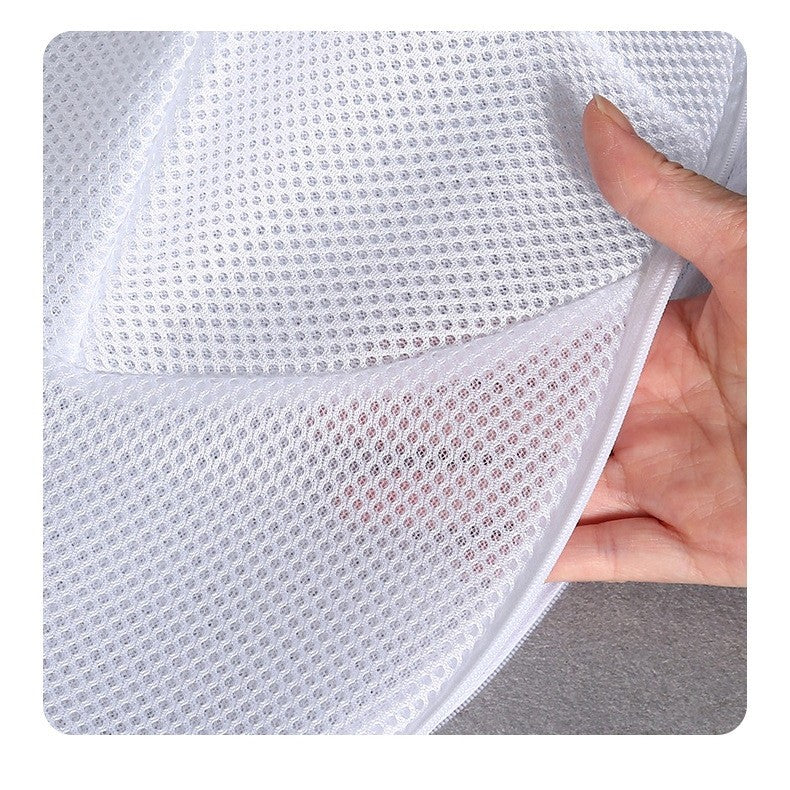 Husă de Spălare pentru Șapcă, Protecție Anti-Deformare cu Suport Inclus și Fermoar, Poliester, 25 x 34 cm, Alb