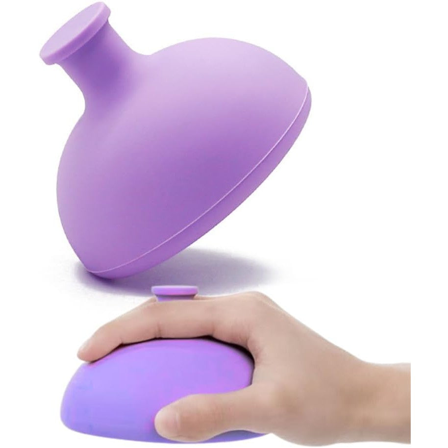 Dispozitiv Terapeutic pentru Sputa, Cupa Terapie Toracica si Stimulare Eructare, Silicon Alimentar Moale, pentru Sugari si Copii, 7.5 x 6 cm, Mov