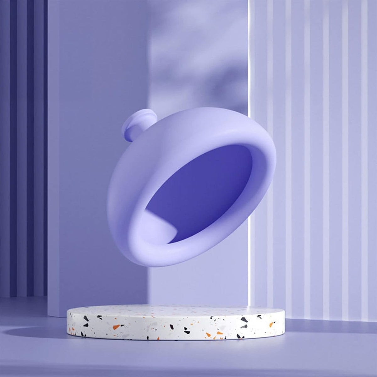 Dispozitiv Terapeutic pentru Sputa, Cupa Terapie Toracica si Masaj, Silicon Elastic, pentru Adulti si Copii, 10 x 6.5 cm, Mov