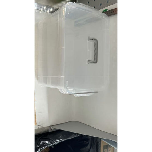 Cutie Depozitare Tip Valiza, Organizator Universal pentru Jucarii si Alimente, Capac Etans, Plastic PP Rezistent, Transparent, Marime M, 31.5x23x19 cm