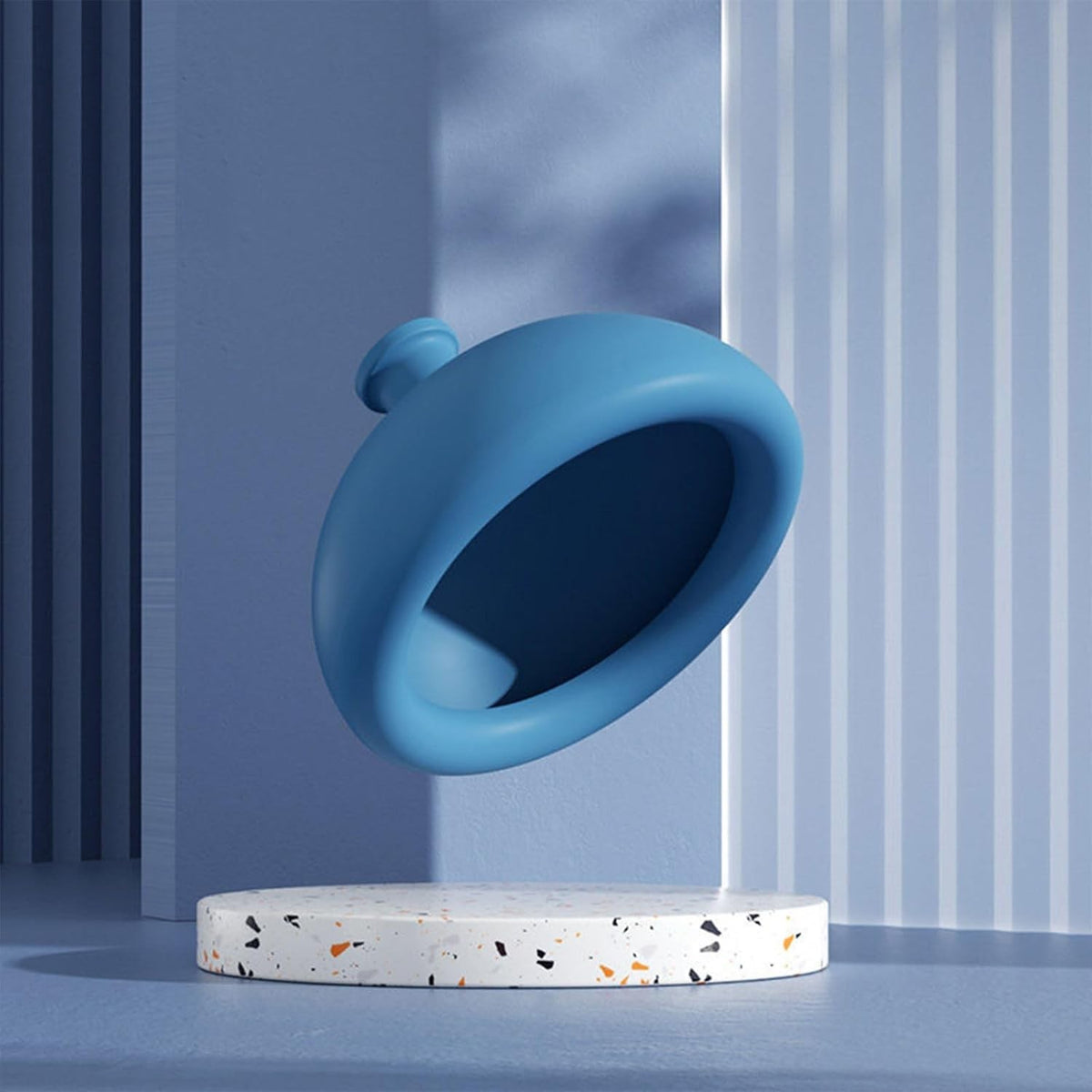 Dispozitiv Terapeutic Sputa, Cupa Terapie Toracica si Masaj, Silicon Elastic Moale, pentru Adulti si Copii, 10 x 6.5 cm, Albastru