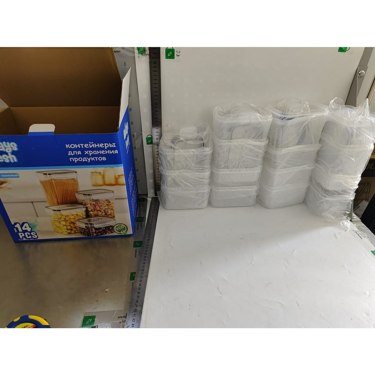 Set 15 Cutii Depozitare Alimente si Condimente, Recipiente Organizare Bucatarie, Plastic PP Fara BPA, Inchidere Ermetica, Transparente, 4 Dimensiuni Mixteturner