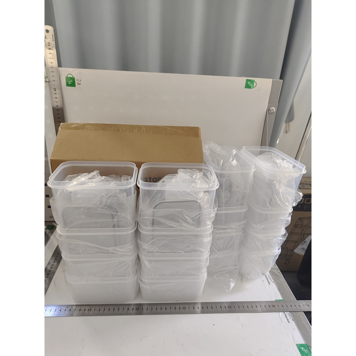 Set 16 Cutii Depozitare Alimente si Condimente, Recipiente Organizare Bucatarie pentru Cereale, Plastic PP Fara BPA, Inchidere Ermetica, Mix de Dimensiuni, Transparent