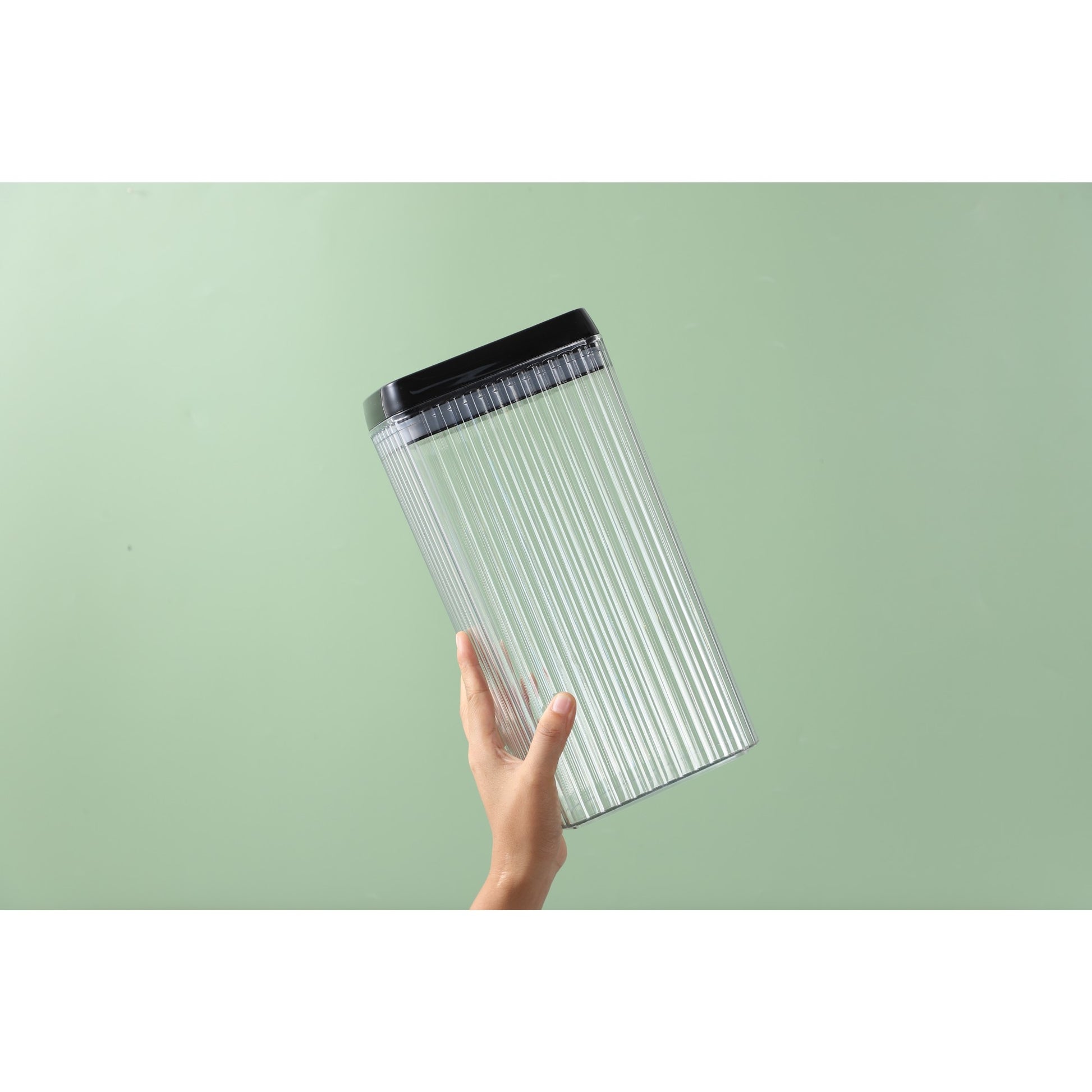 Set 4 Recipiente Organizare Alimente, Inchidere Ermetica cu Silicon si Textura Ondulata, Plastic PP si PET, 2 x 1.5l si 2 x 3.3l, Transparent