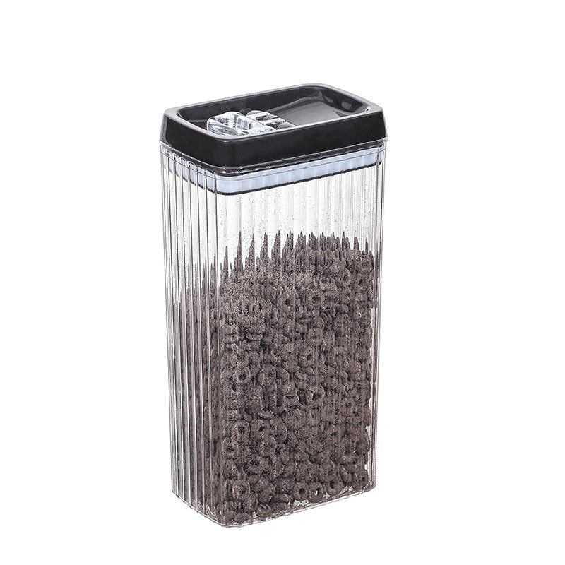 Recipient Alimentar Ermetic, Organizator Bucătărie cu Textură Ondulată și Mâner, Plastic PP Fără BPA, 3.3 l, 15 x 10 x 30 cm, Transparent