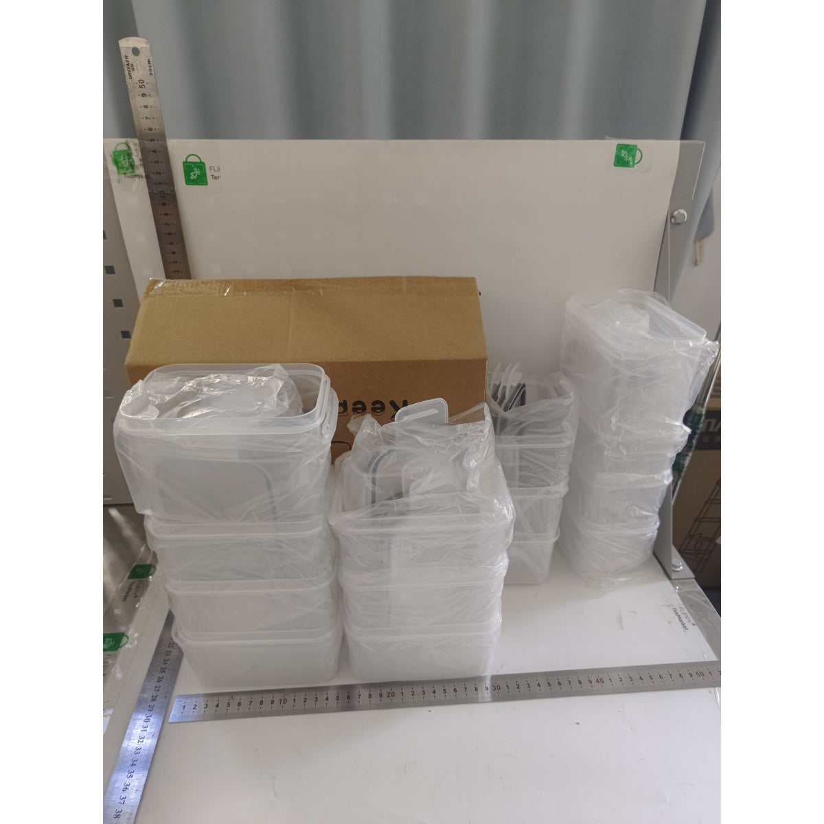 Set 14 Cutii Depozitare Alimente, Recipiente Organizare Bucatarie pentru Condimente si Cereale, Plastic PP fara BPA, Etanșe, Transparente, 4 Dimensiuni Mixte