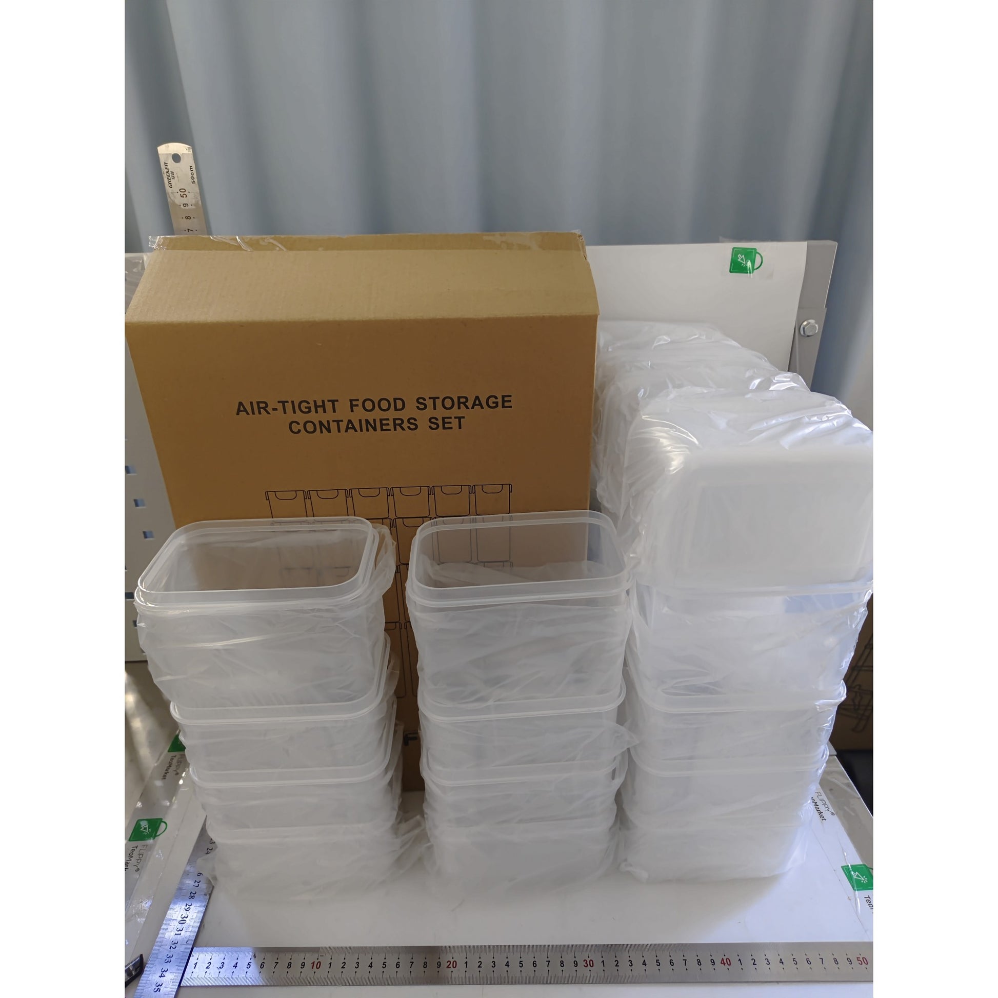 Set 24 Cutii Depozitare Alimente si Condimente, Organizatoare Bucatarie Hermetice, Plastic PP fara BPA, Transparente, Diverse Dimensiuni