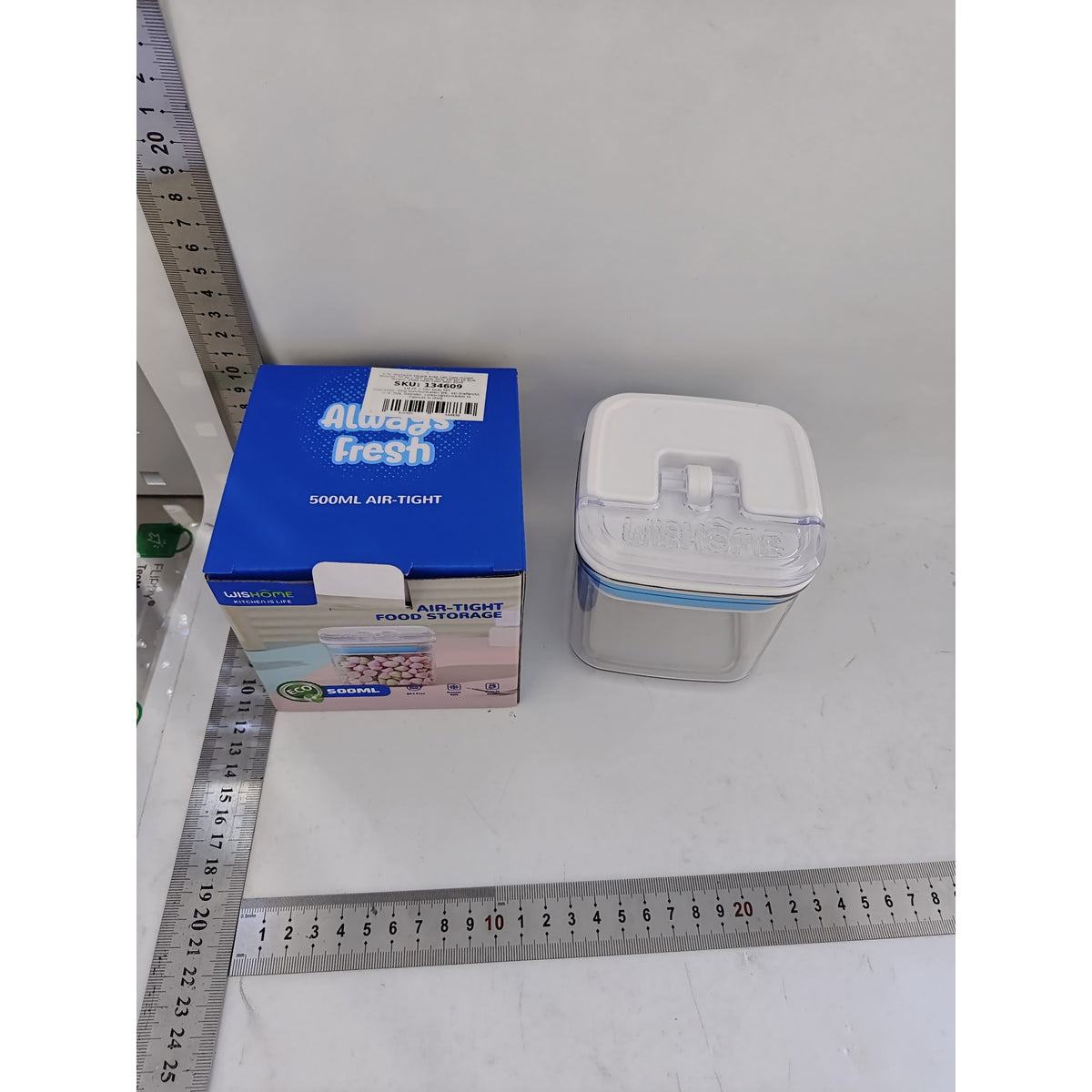 Container Depozitare Alimente si Condimente, Organizator Bucatarie Etans, Plastic PET si Silicon, Capacitate 0.5 L, 10 x 10 x 10.5 cm, Transparent