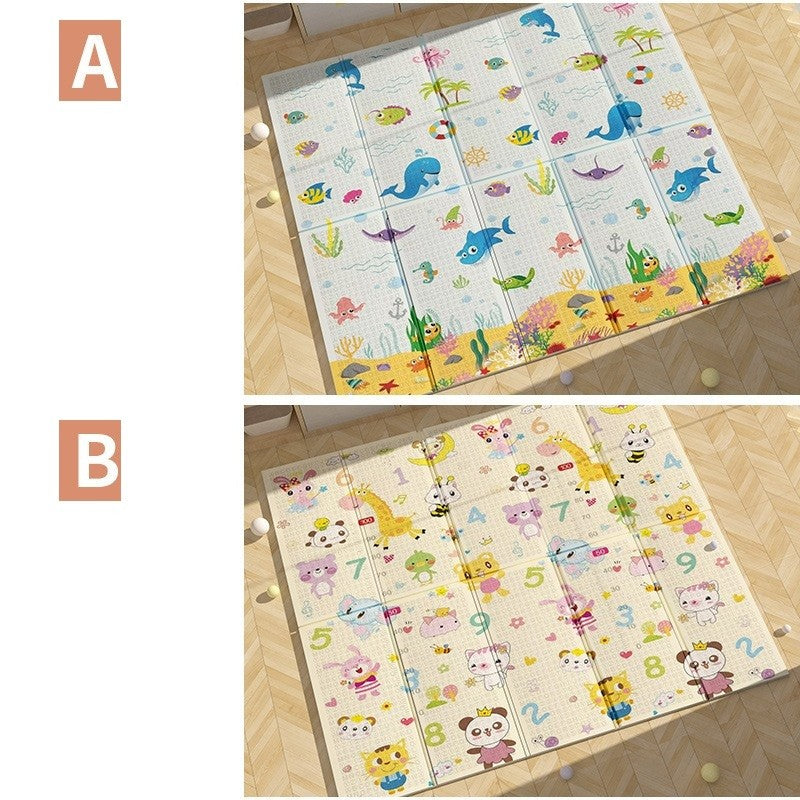 Covoraș de Joacă pentru Copii și Bebeluși, Pliabil, cu 2 Fețe, Impermeabil și Antiderapant, Protecție Termică, Spumă XPE și PE, 180 x 200 x 1.5 cm, Multicolor