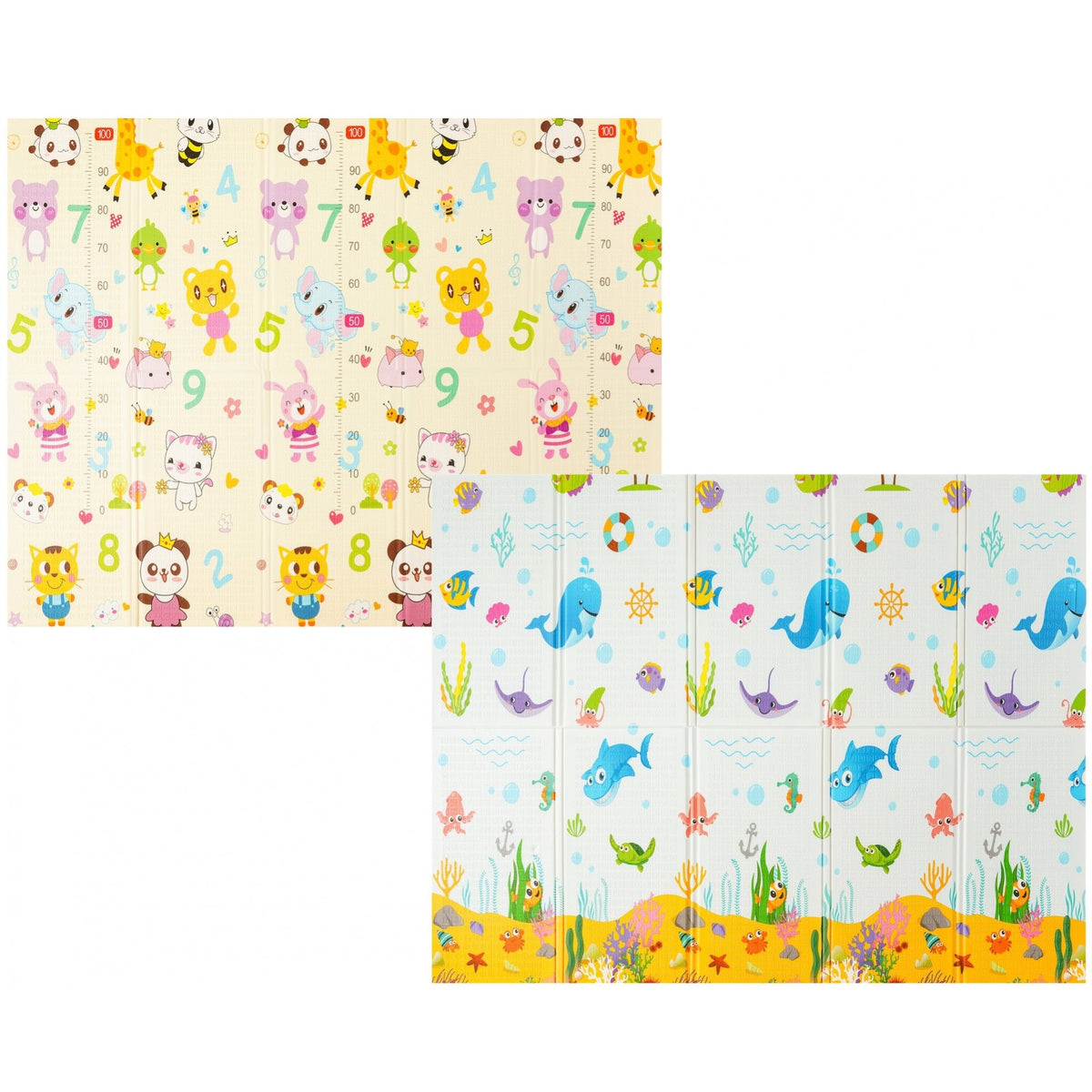 Covoraș de Joacă pentru Copii și Bebeluși, Pliabil, cu 2 Fețe, Impermeabil și Antiderapant, Protecție Termică, Spumă XPE și PE, 180 x 200 x 1.5 cm, Multicolor