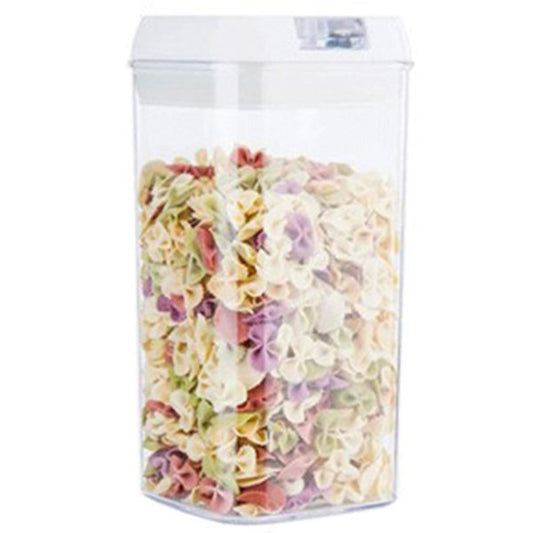 Container Depozitare Alimente si Cereale, Inchidere Ermetica cu Capac, Organizator de Bucatarie, Plastic, 1.2 L, 20.5 x 10 x 10 cm, Alb