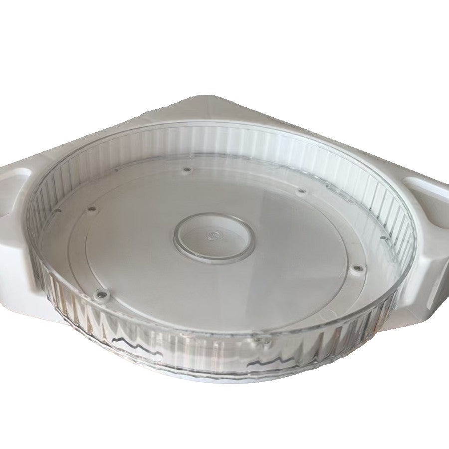 Suport Depozitare Rotativ 360 Grade, Organizator Baie si Bucatarie cu Agatatori si Suport Prosop, Montaj Autoadeziv Fara Gaurire, Plastic, 29 x 29 x 6 cm, Alb