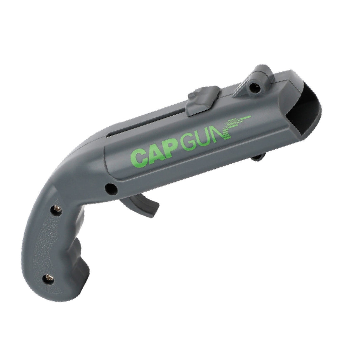 Deschizator de Sticle Tip Pistol, Dispozitiv pentru Lansare Capace Metalice, Plastic ABS Rezistent, 13 x 6 x 3.7 cm, Gri