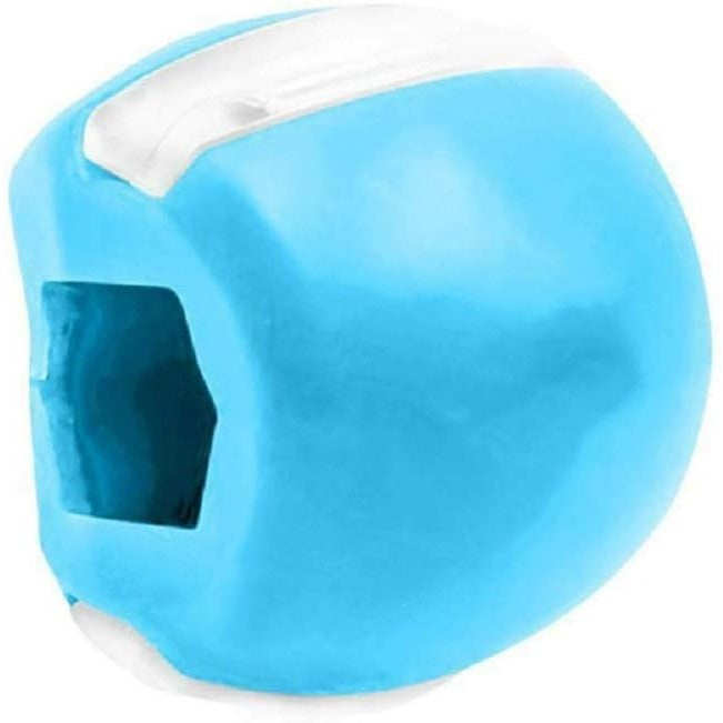Dispozitiv Tonifiere Faciala, Antrenament Mandibula si Maxilar, Silicon Medical si Poliuretan, Include Snur si Cutie Depozitare, 40 g, Albastru