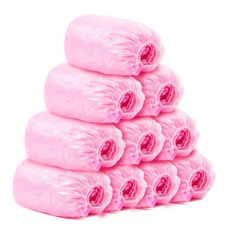 Huse de Pantofi Impermeabile, Protectii Incaltaminte de Unica Folosinta, Material Rezistent Antiderapant, Marime Universala, Roz, Set 100 Bucati
